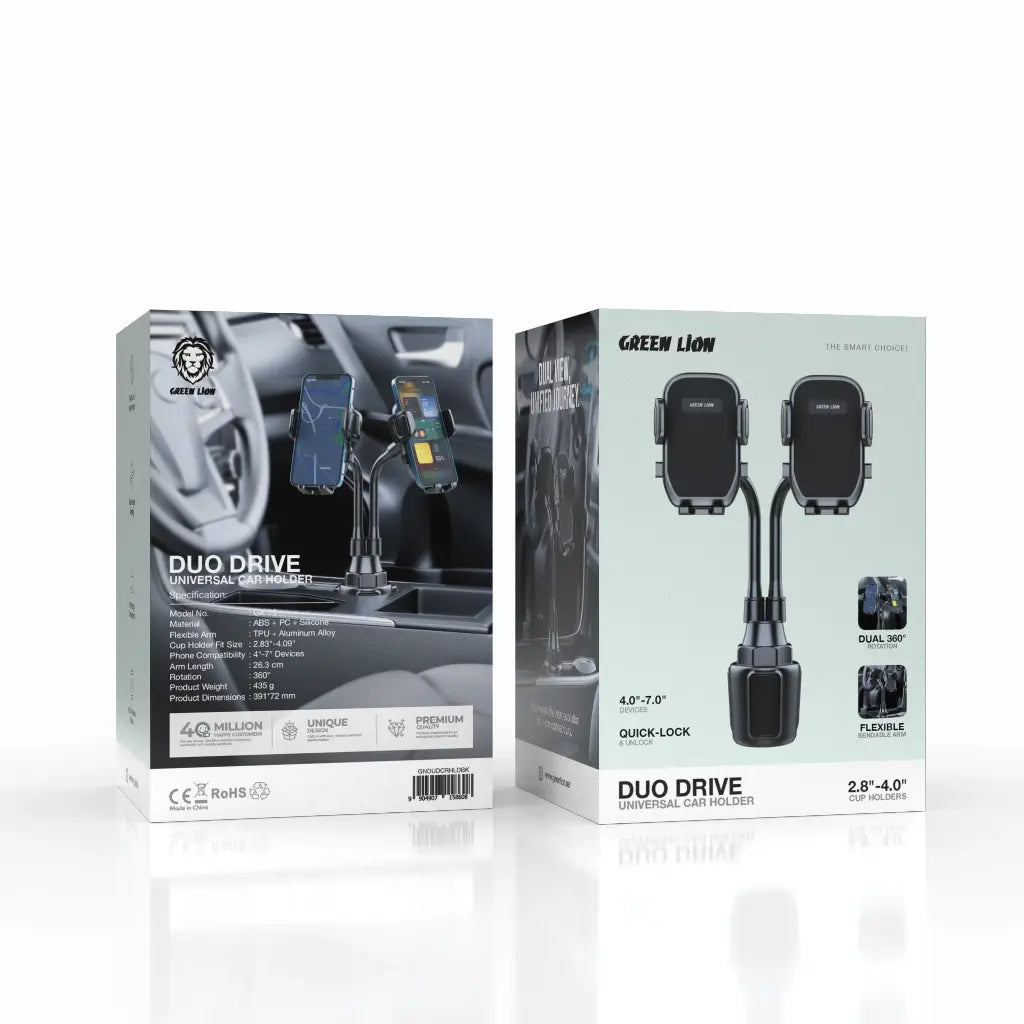 Green Lion Dual Drive Universal Car Phone Holder | 2 Years Warranty