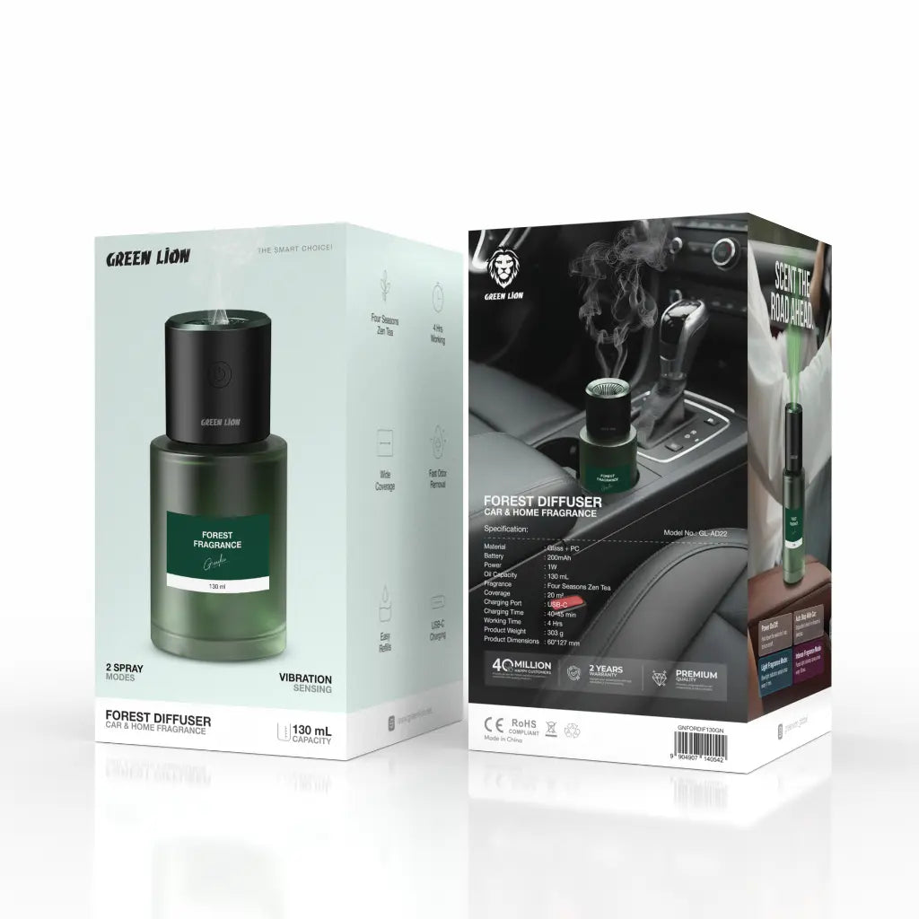 Green Lion FOREST DIFFUSER Car & Home Fragrance 130ML | 2 Years Warranty