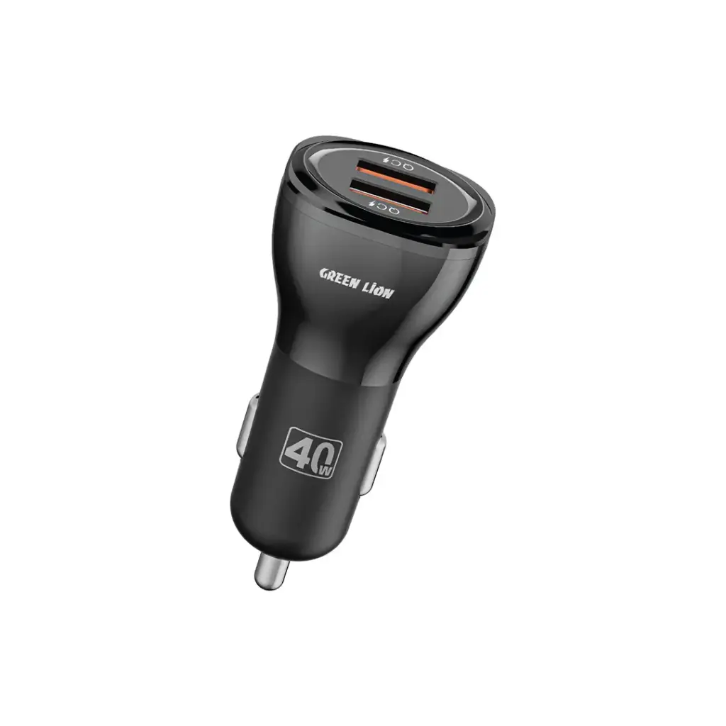 Green Lion Dual QC3.0 Car Charger 40W + USB-A to Lightning 1M | 2 Years Warranty