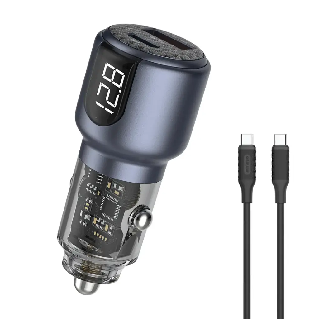 Green Lion Dual Port Car Charger PD+QC 75W + 1M C to C Cable | 2 Years Warranty