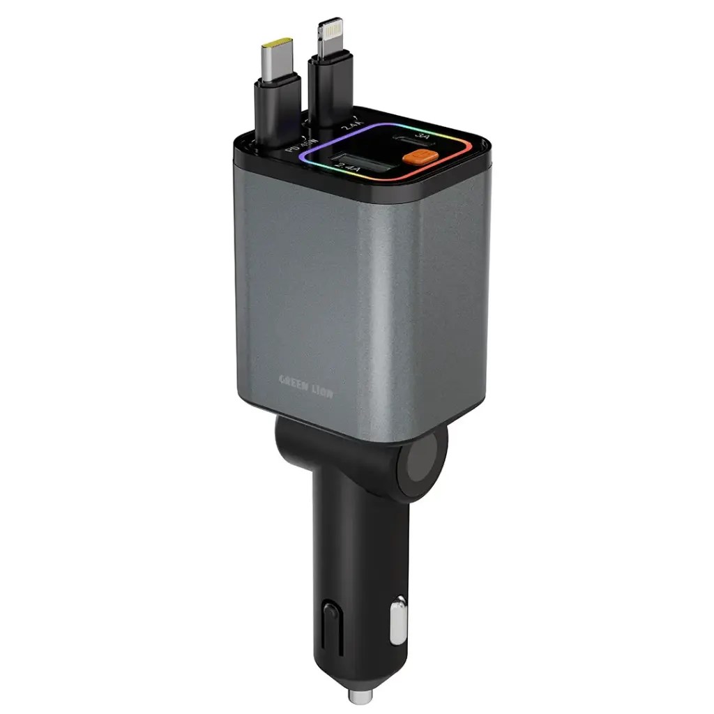 Green Lion Retractable 65W Car Charger | 2 Years Warranty