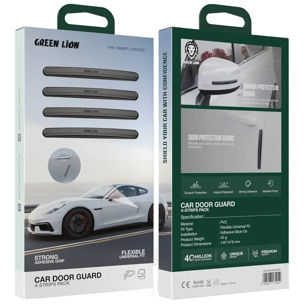 Green Lion Car Door Guard 4-Strip Pack | 2 Years Warranty