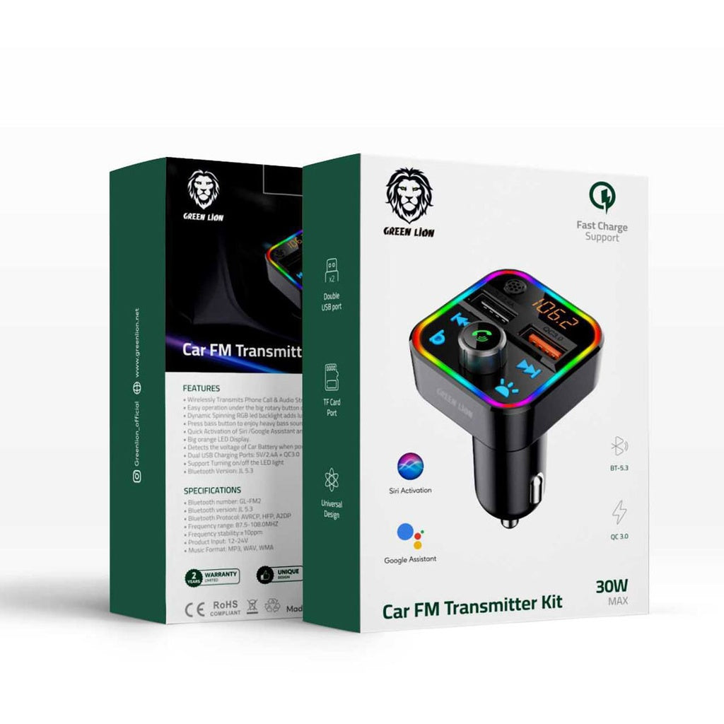 Green Lion Car FM Transmitter Kit | 2 Years Warranty