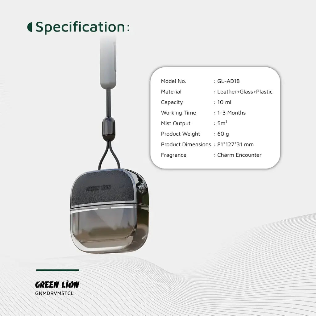 Green Lion Drive Mist Hanging Car Diffuser | 2 Years Warranty