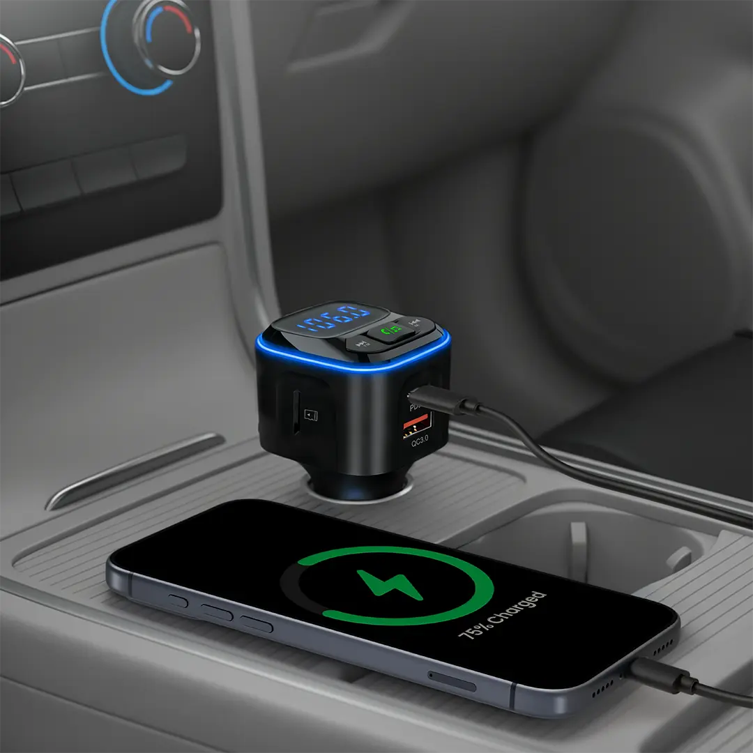 Green Lion FM Transmitter Dual-Port Car Charger PD 36W | 2 Years Warranty