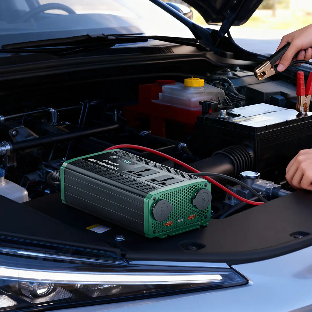 Green Lion GC-350 Car Inverter 800W Power DC 12V - 2 AC Sockets PD30W | 2 Years Warranty