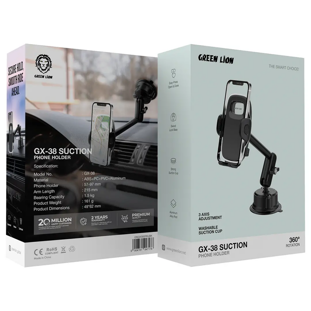 Green Lion GX-38 Suction Phone Holder | 2 Years Warranty