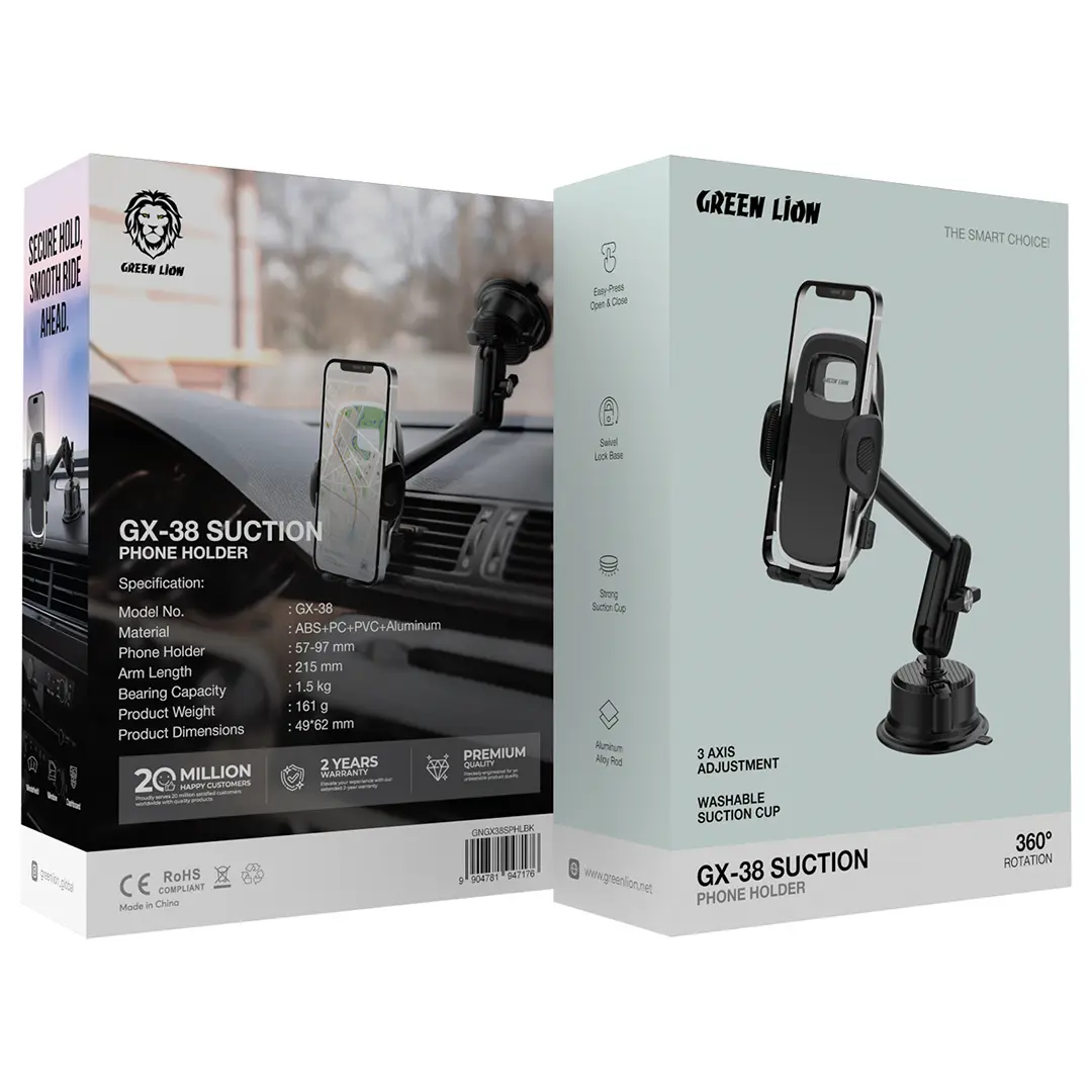 Green Lion GX-38 Suction Phone Holder | 2 Years Warranty