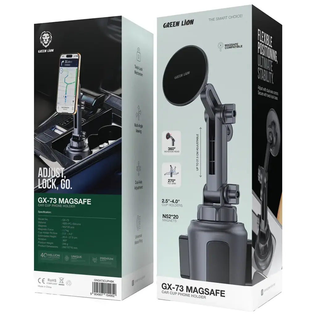 Green Lion GX-73 MagSafe Car Cup Phone Holder | 2 Years Warranty