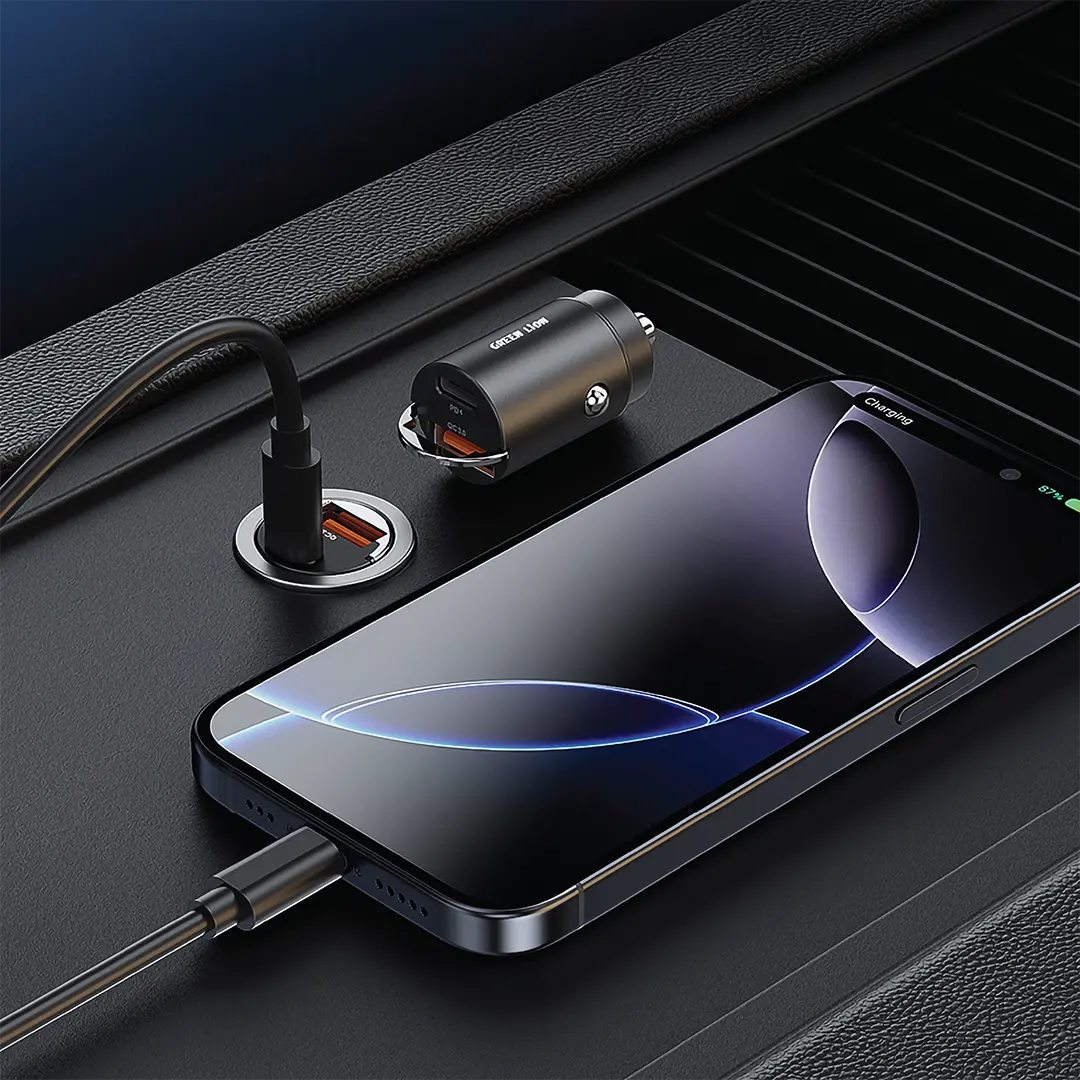 Green Lion Ring Charge Dual Port Car Charger PD 36W + USB-C to Lightning Cable 1M | 2 Years Warranty