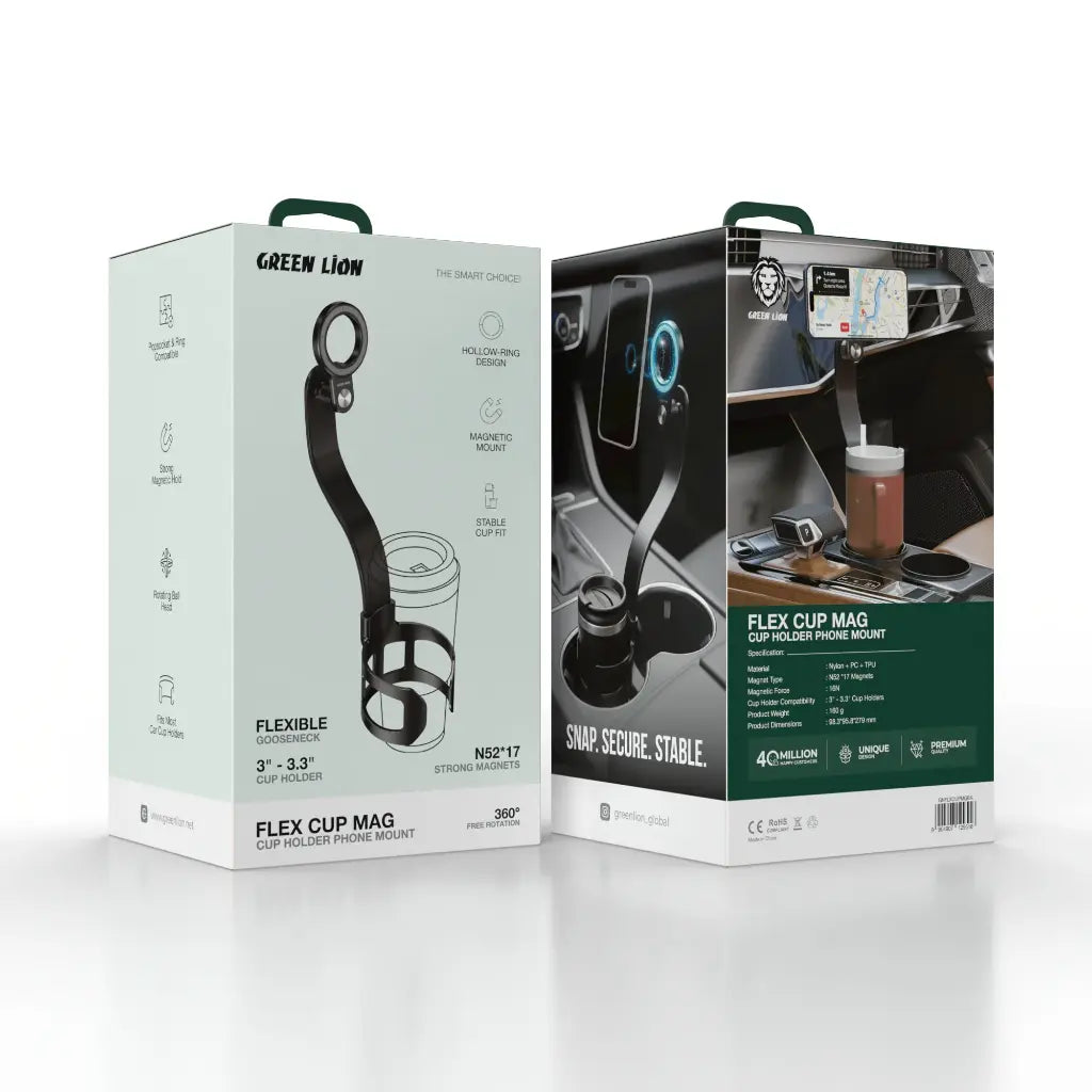 Green Lion Flex Cup Mag - Cup Holder Phone Mount | 2 Years Warranty