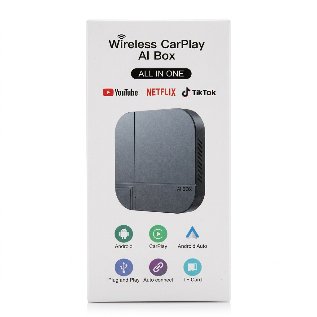 Cleaned K712 Wireless CarPlay AI Box packaging